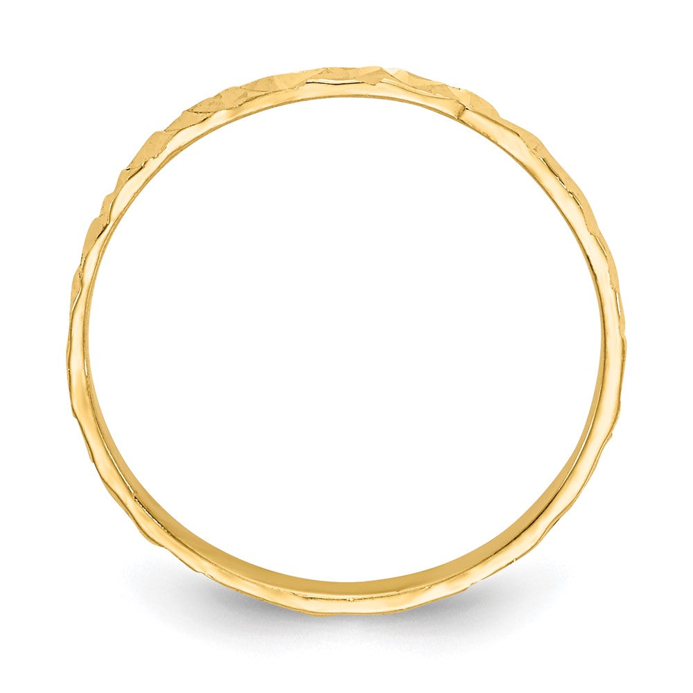 14K Yellow Gold Diamond-cut Design Band Childs Ring