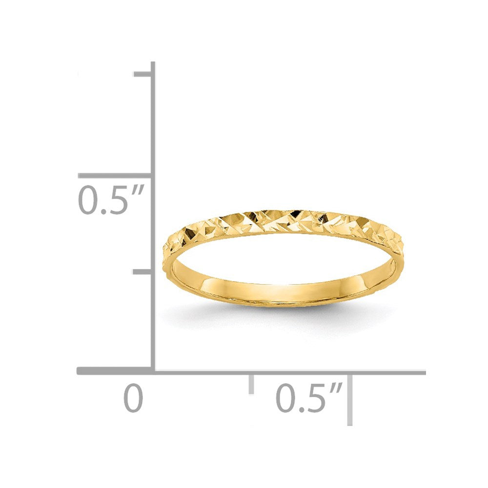 14K Yellow Gold Diamond-cut Design Band Childs Ring