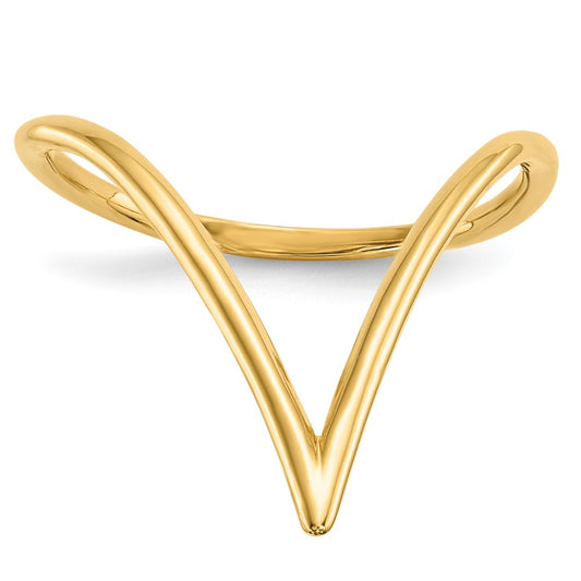 14K Yellow Gold Chevron Shaped Ring