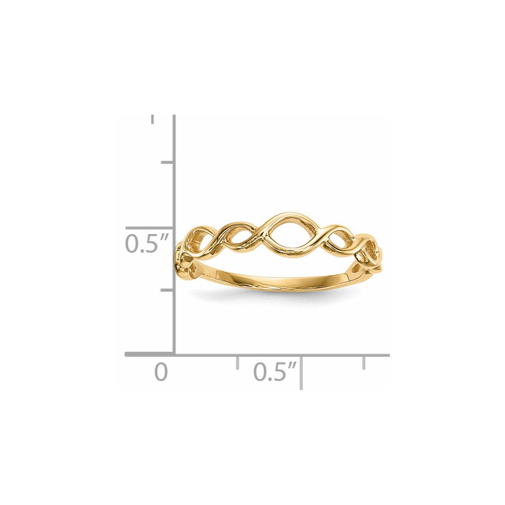 14k Gold Polished Twisted Loops Ring