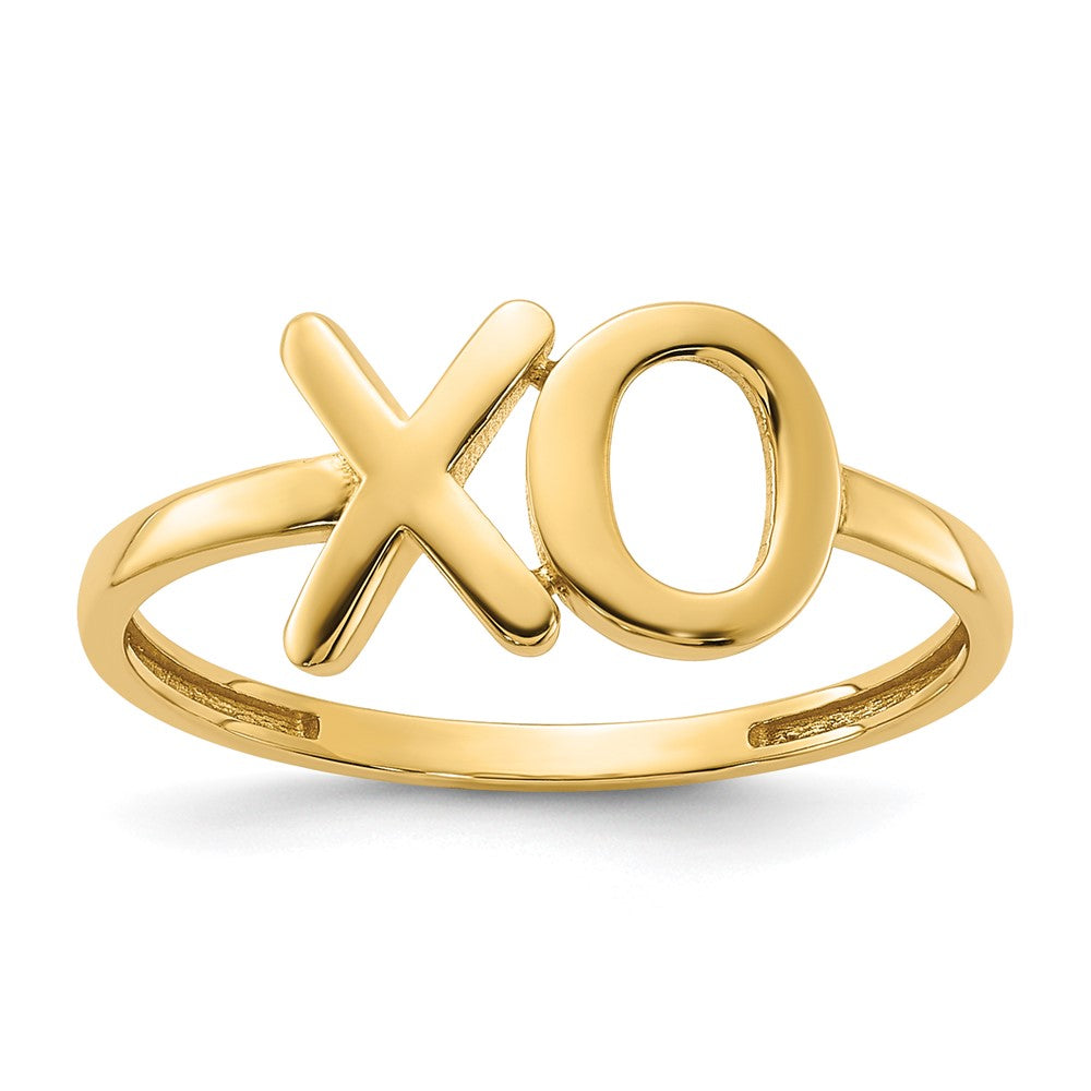 14k Gold Polished X-O Ring