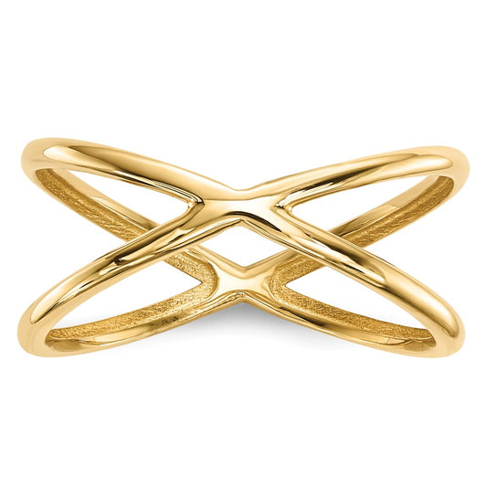 14k Gold Polished Double Ring