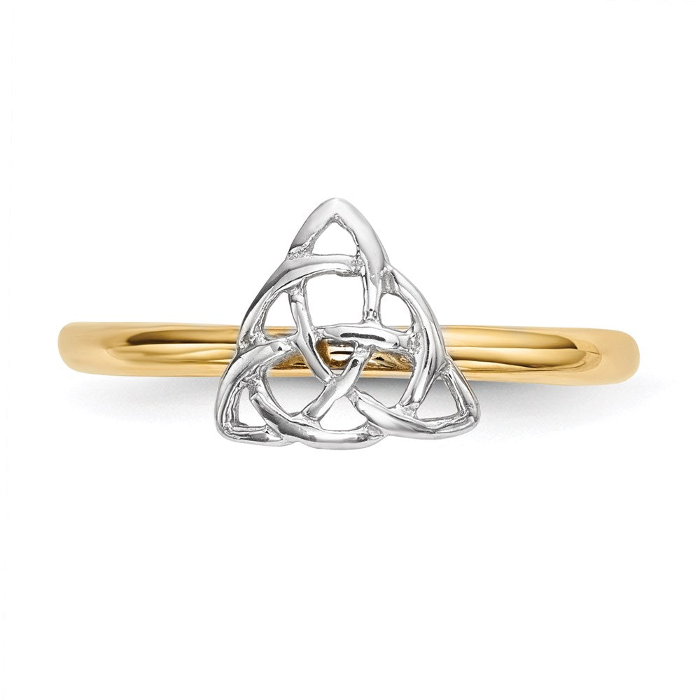 14k Two-Tone Gold Polished Trinity Knot Ring