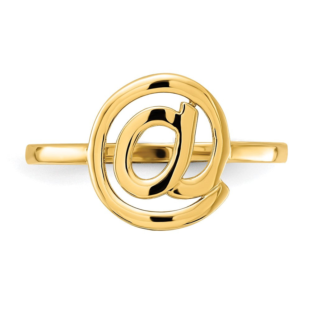 14k Gold Polished @ Symbol Ring