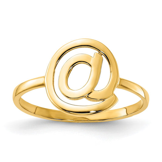 14k Gold Polished @ Symbol Ring