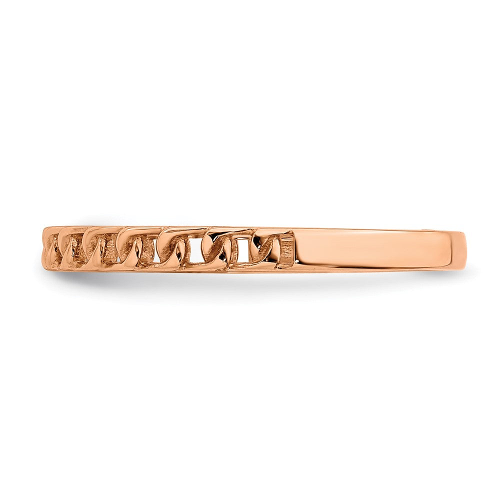 14K Rose Gold Link Design Ring