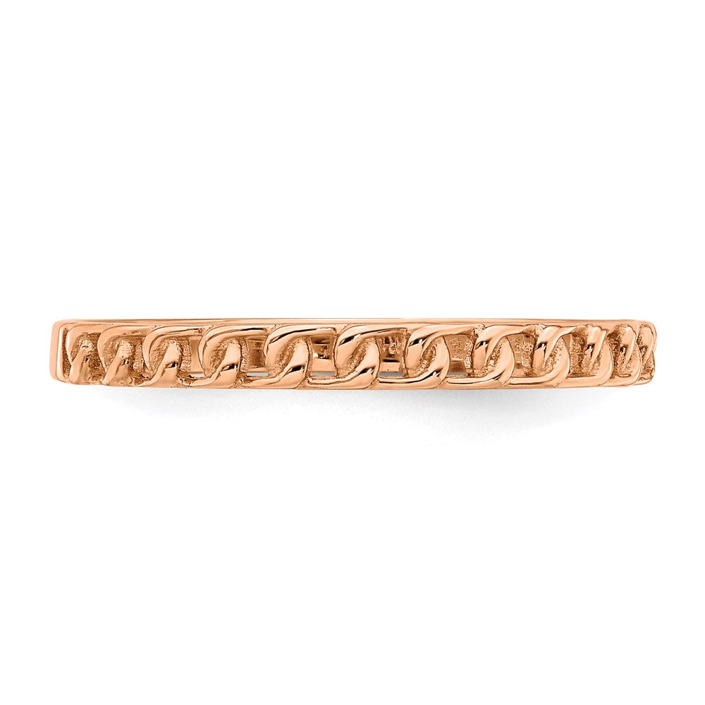 14K Rose Gold Link Design Ring