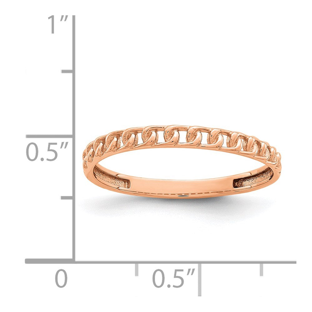 14K Rose Gold Link Design Ring