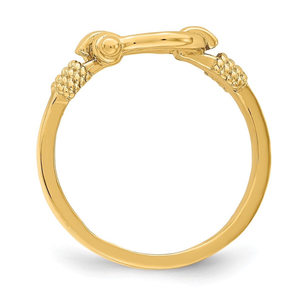 14K Yellow Gold Shackle w/ Rope Edge Ring (Size 7)