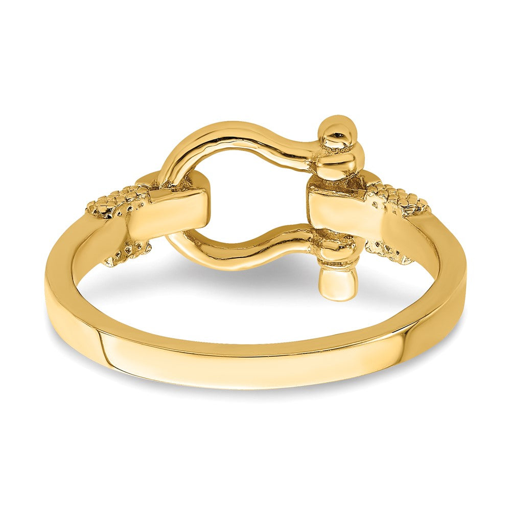 14K Yellow Gold Shackle w/ Rope Edge Ring (Size 7)