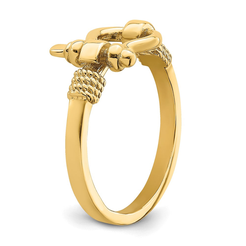 14K Yellow Gold Shackle w/ Rope Edge Ring (Size 7)