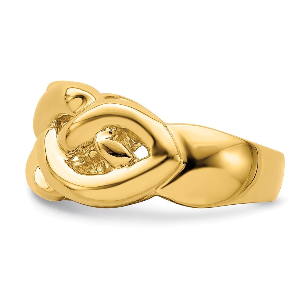 14K Yellow Gold Polished Entwined Braided Ring