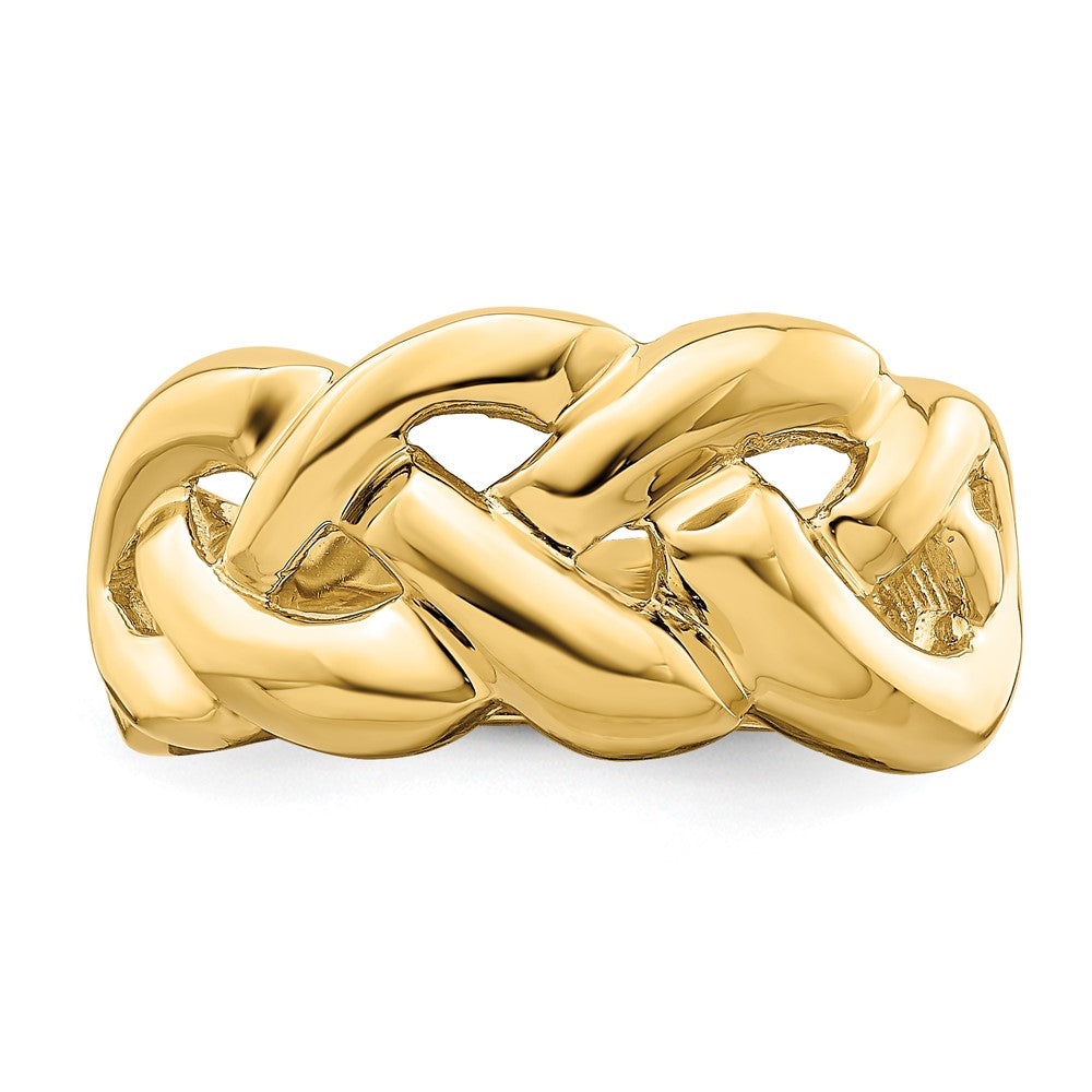 14K Yellow Gold Polished Entwined Braided Ring