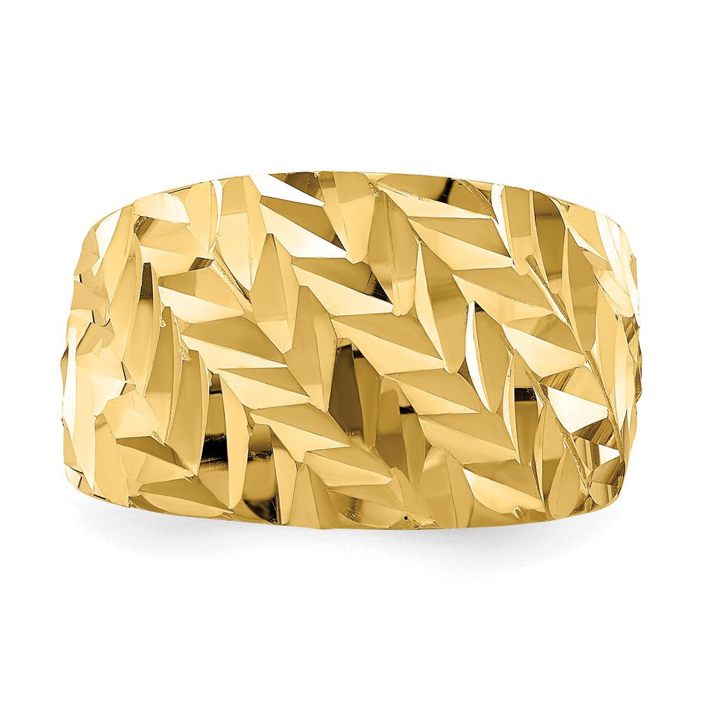 14K Yellow Gold D/C Arrow Slash Dome Ring