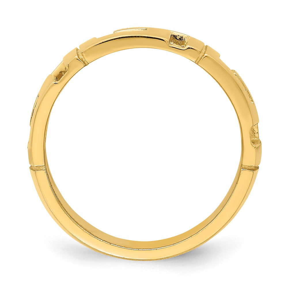 14K Yellow Gold Cut-Out Greek Key Band