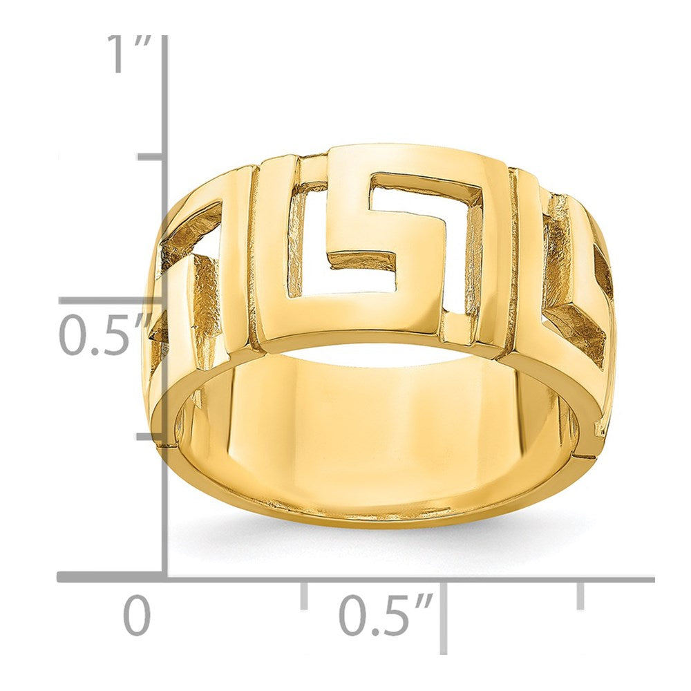 14K Yellow Gold Cut-Out Greek Key Band