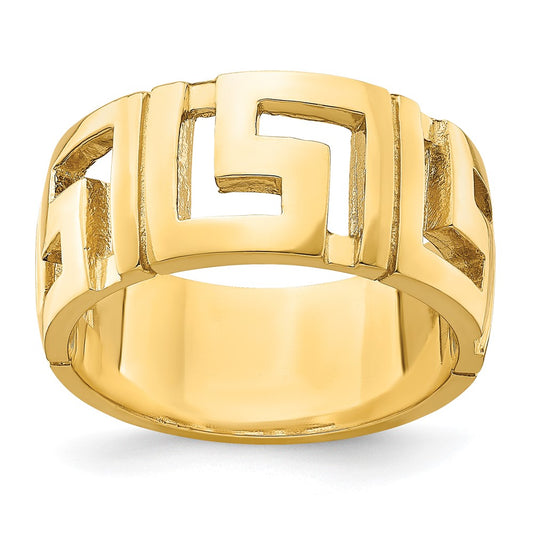 14K Yellow Gold Cut-Out Greek Key Band