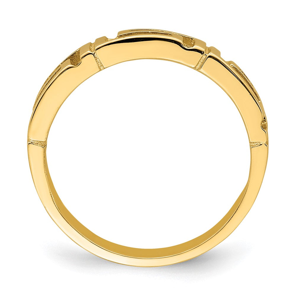 14K Yellow Gold Cut-Out Greek Key Band