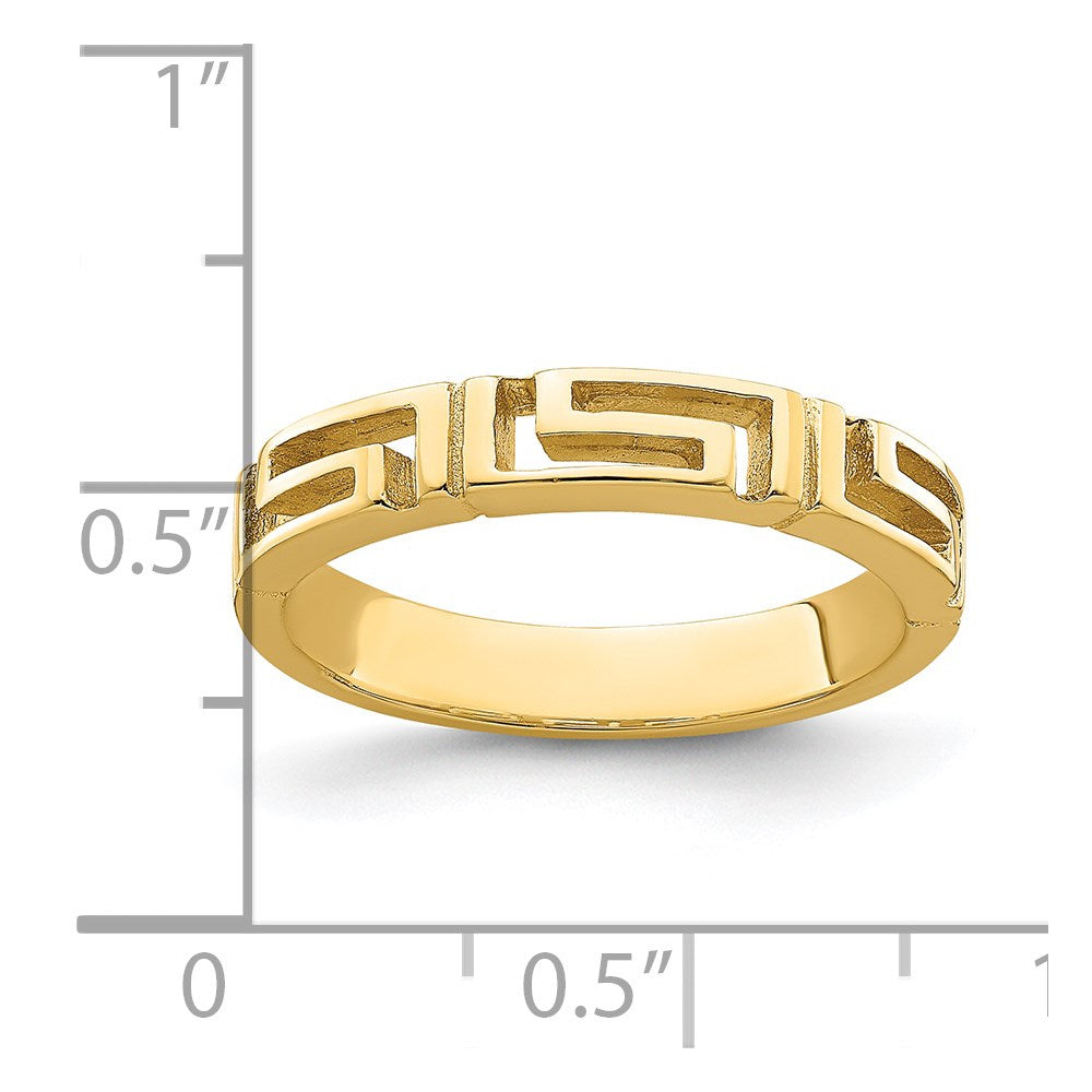 14K Yellow Gold Cut-Out Greek Key Band