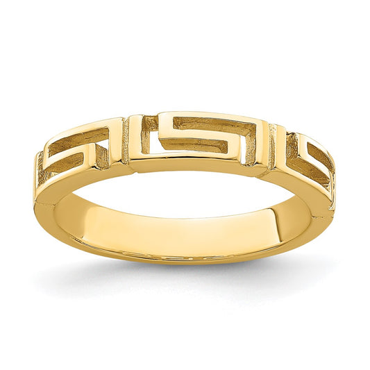 14K Yellow Gold Cut-Out Greek Key Band