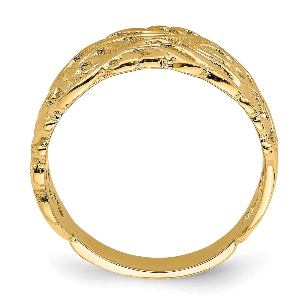 14K Yellow Gold Cut-Out Scroll Band Ring