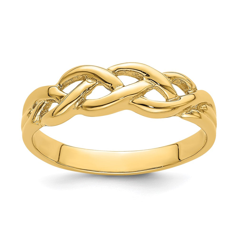 14K Yellow Gold Polished Braided Knot Ring