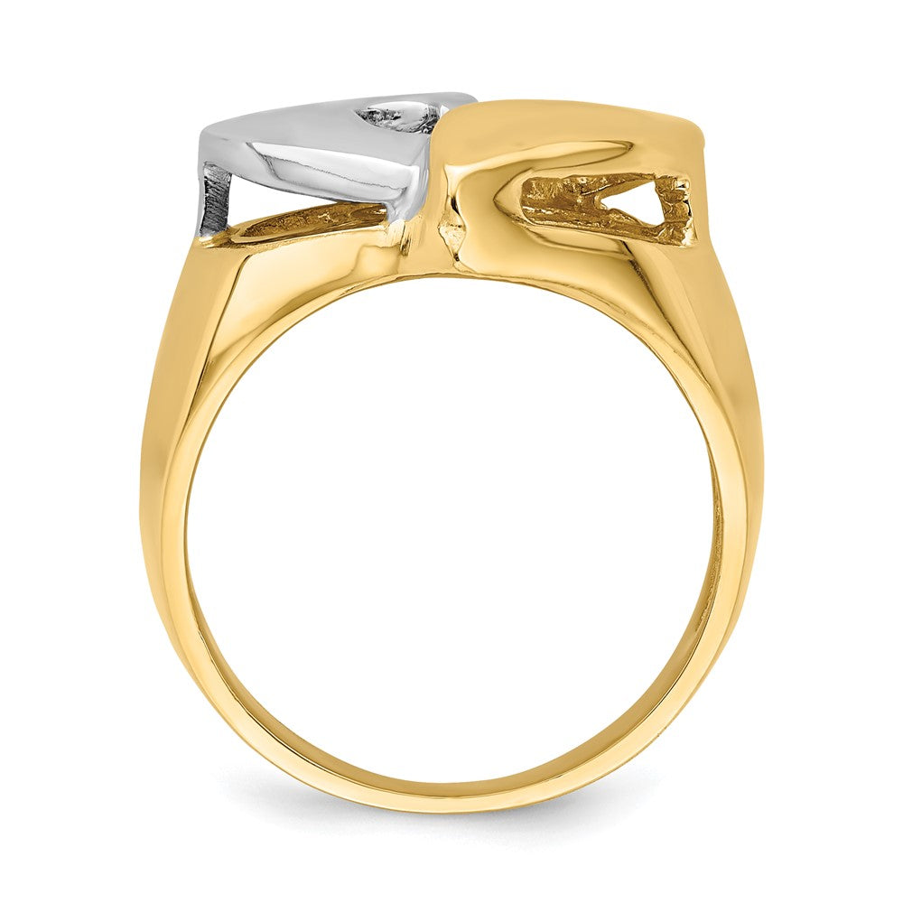 14k Two-Tone Gold Polished Heart Ring