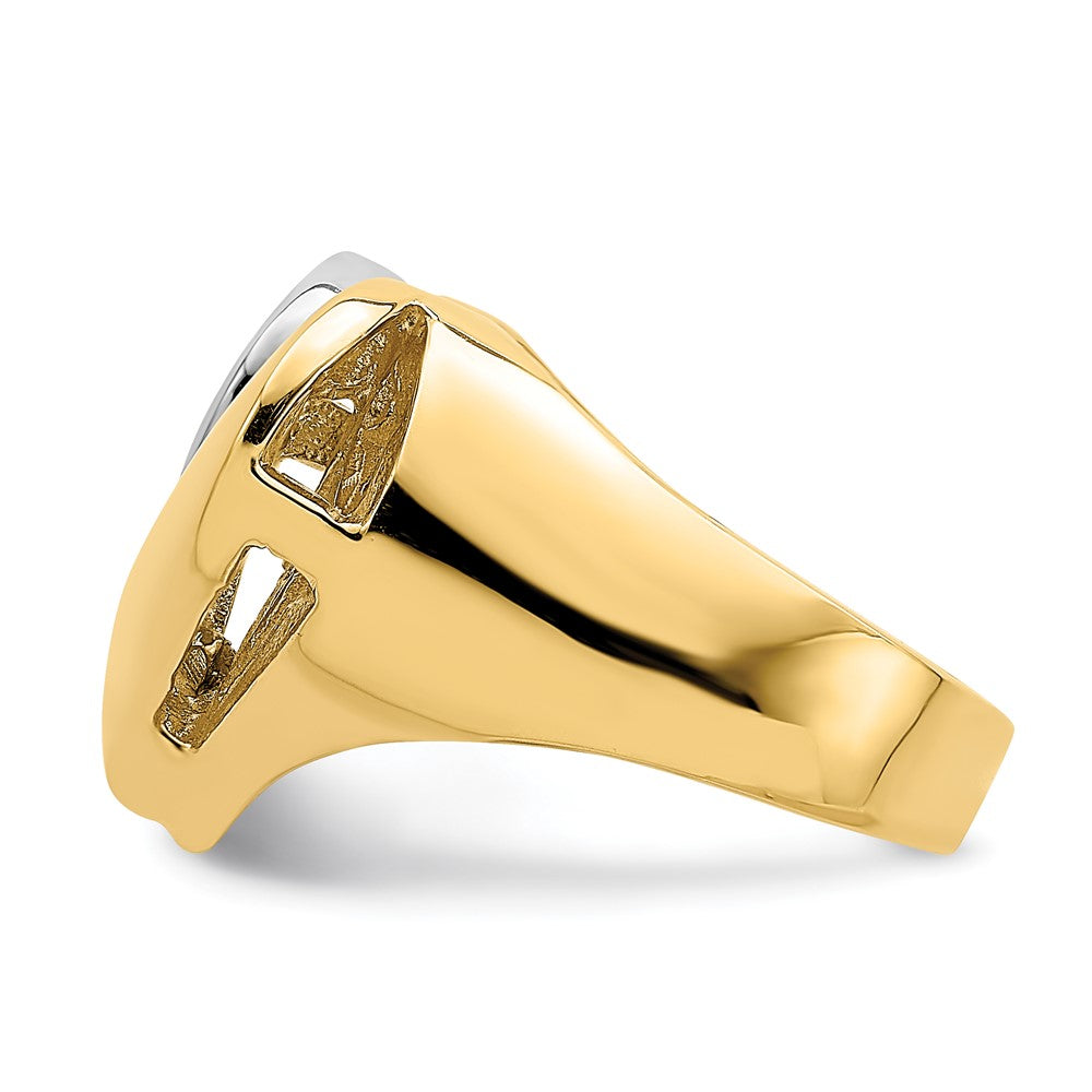 14k Two-Tone Gold Polished Heart Ring