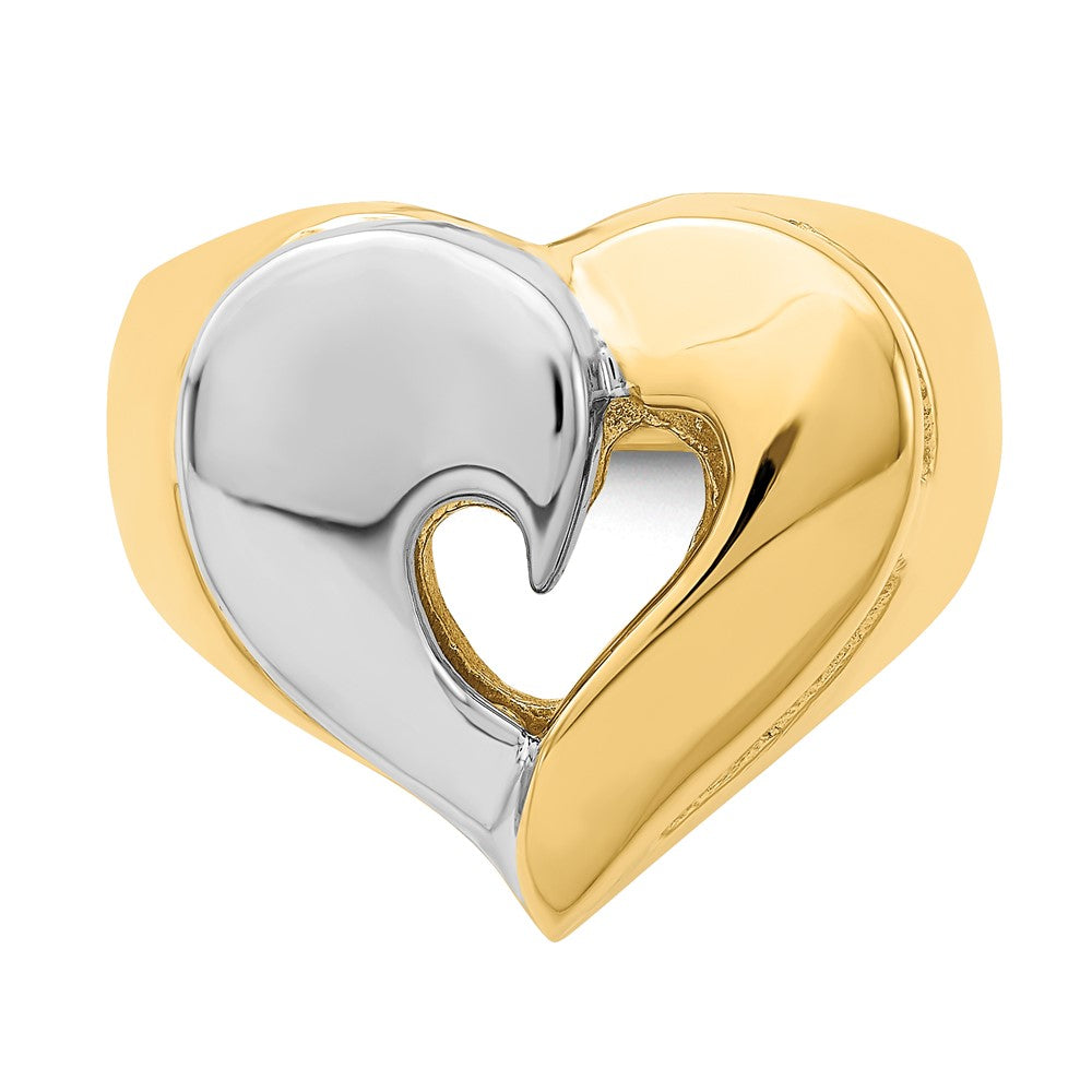 14k Two-Tone Gold Polished Heart Ring