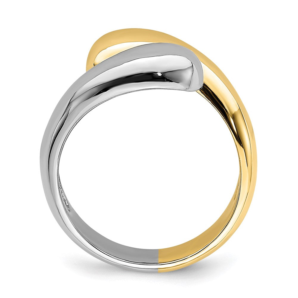 14k Two-Tone Gold Polished Bypass Ring