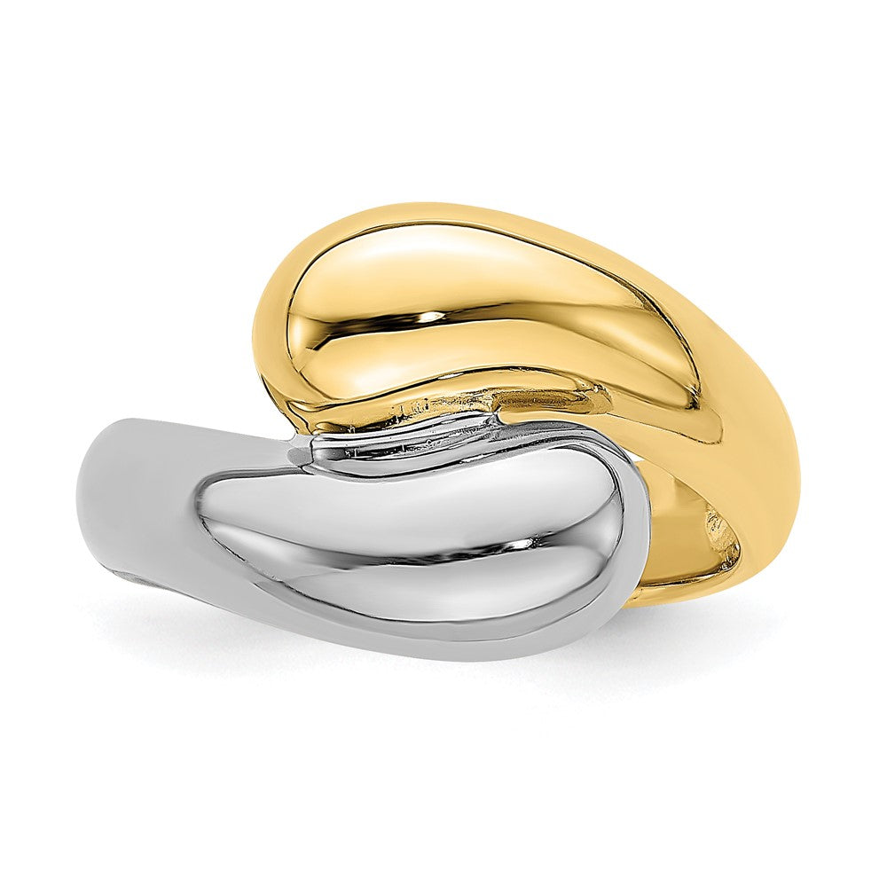 14k Two-Tone Gold Polished Bypass Ring