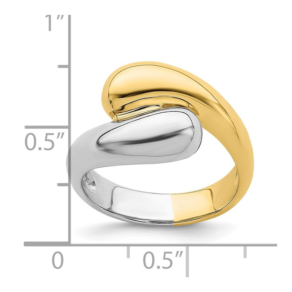 14k Two-Tone Gold Polished Bypass Ring