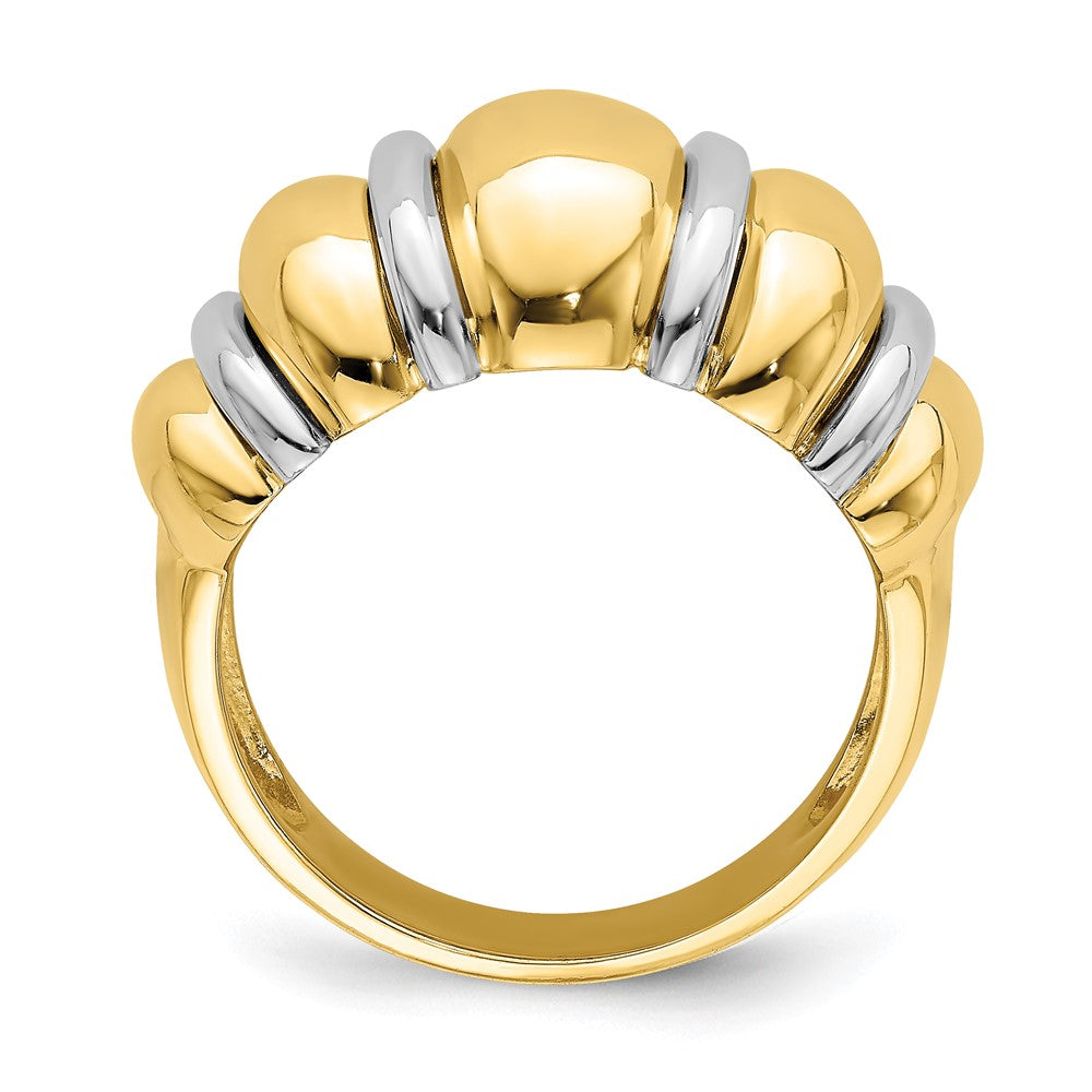 14k Two-Tone Gold Shrimp Dome Ring