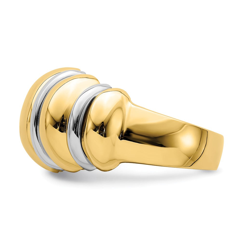 14k Two-Tone Gold Shrimp Dome Ring