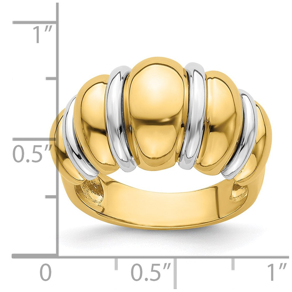 14k Two-Tone Gold Shrimp Dome Ring