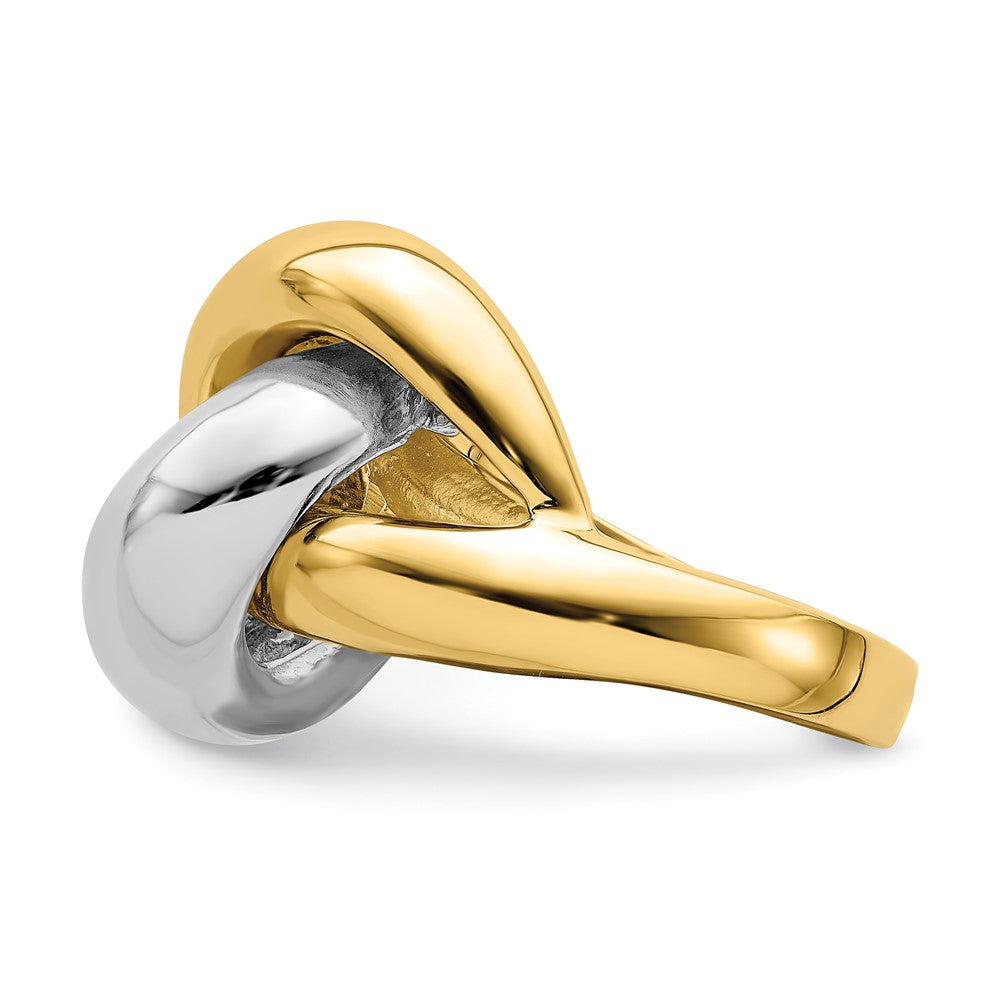 14k Two-Tone Gold Polished w/ Knotted Design Ring