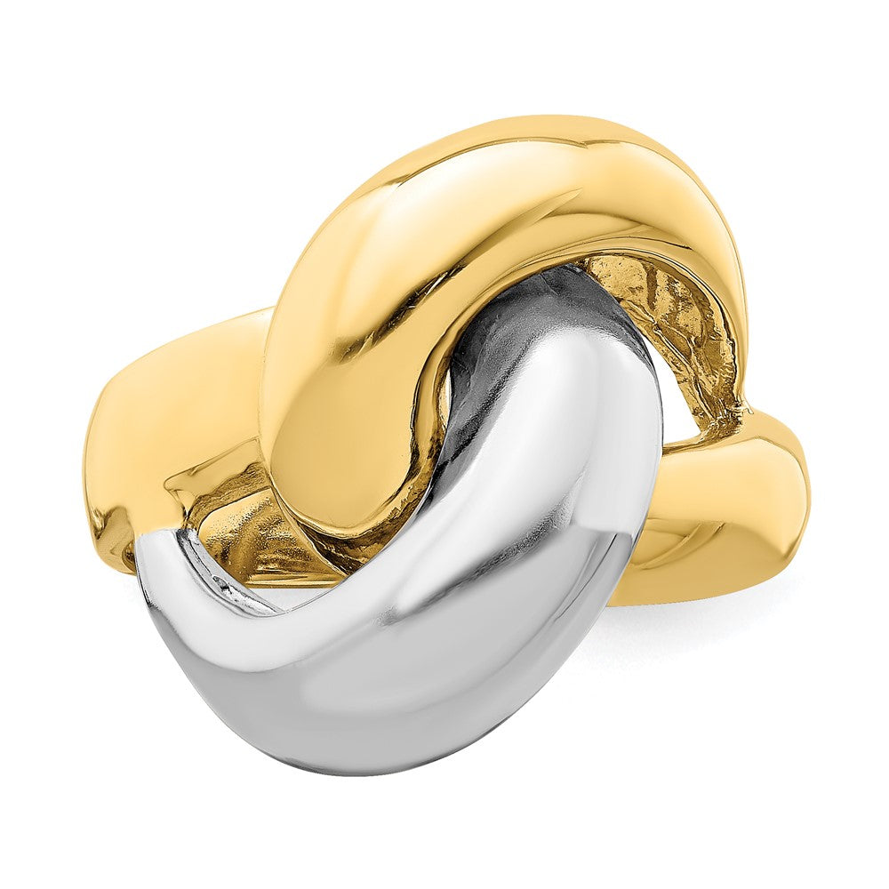 14k Two-Tone Gold Polished w/ Knotted Design Ring