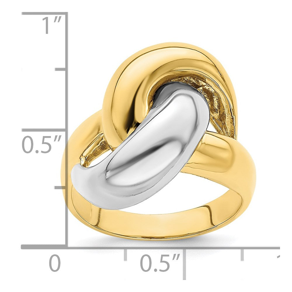 14k Two-Tone Gold Polished w/ Knotted Design Ring