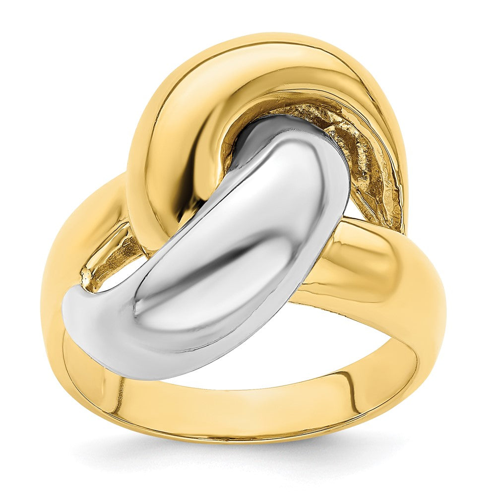 14k Two-Tone Gold Polished w/ Knotted Design Ring