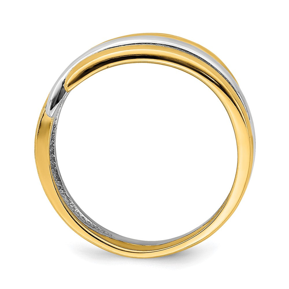 14k Two-Tone Gold Crossover Band