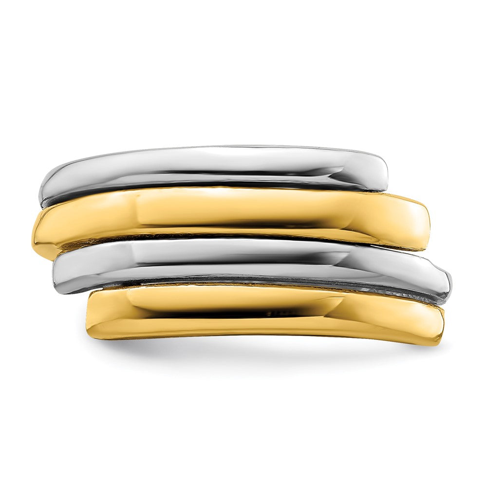 14k Two-Tone Gold Crossover Band