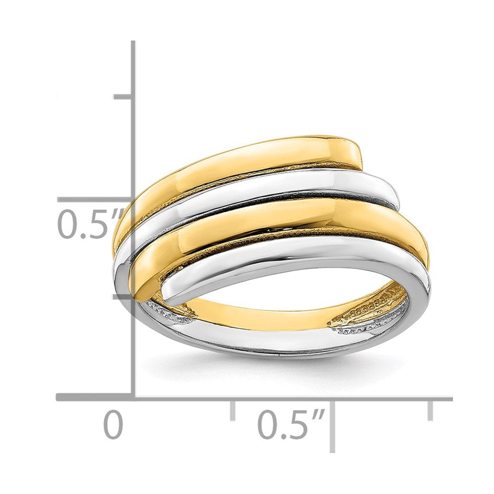 14k Two-Tone Gold Crossover Band