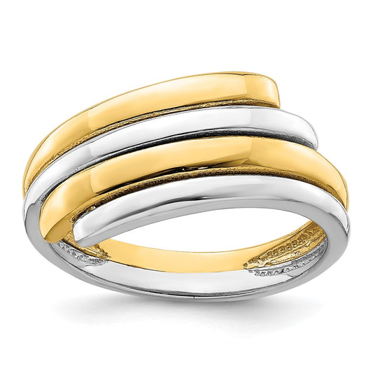 14k Two-Tone Gold Crossover Band