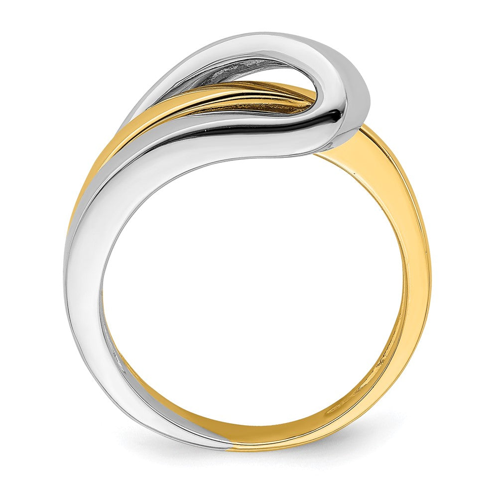 14k Two-Tone Gold Polished w/ Folded Design Band