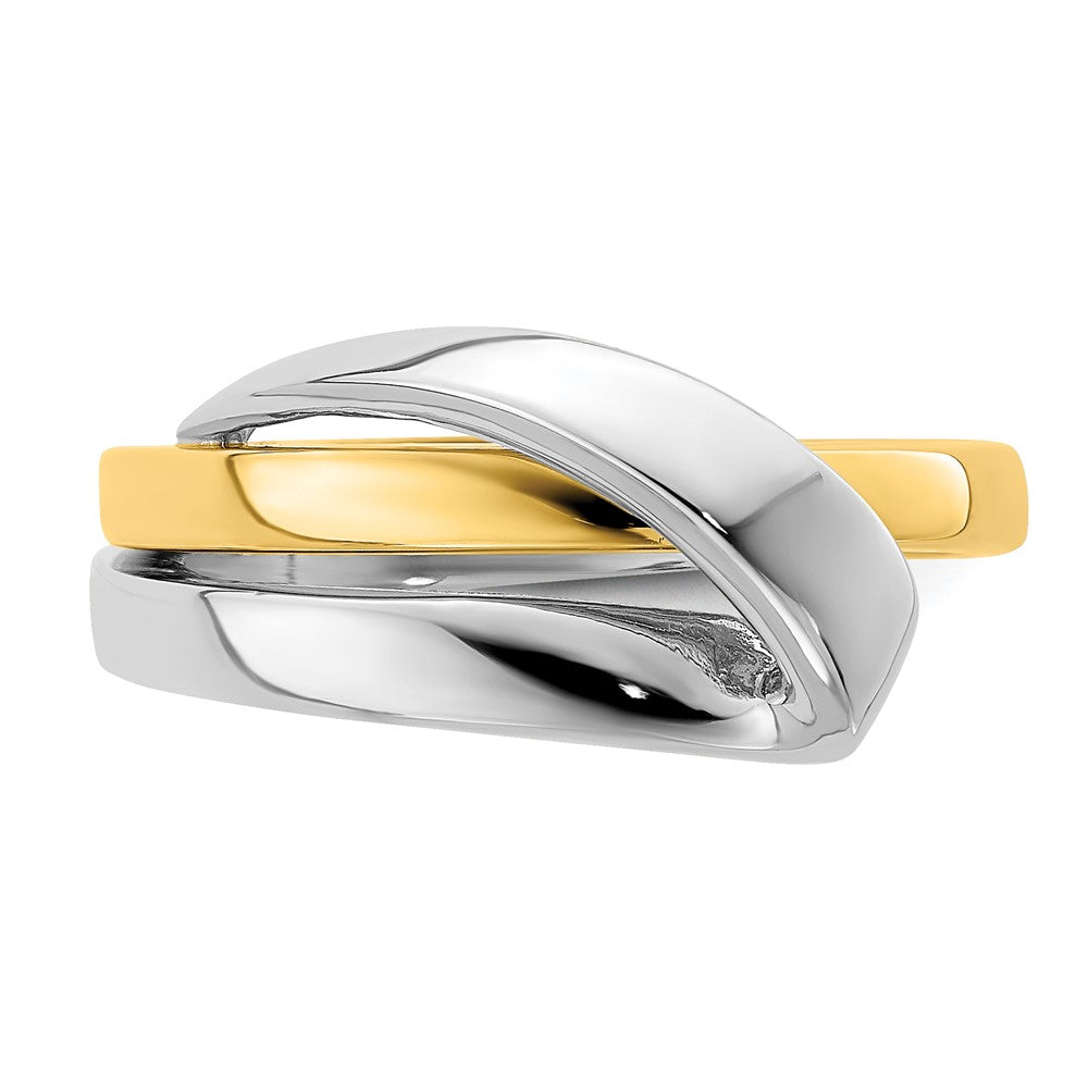 14k Two-Tone Gold Polished w/ Folded Design Band