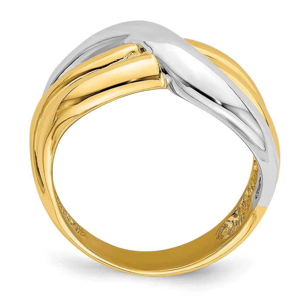 14k Two-Tone Gold Polished Triple Band Ring