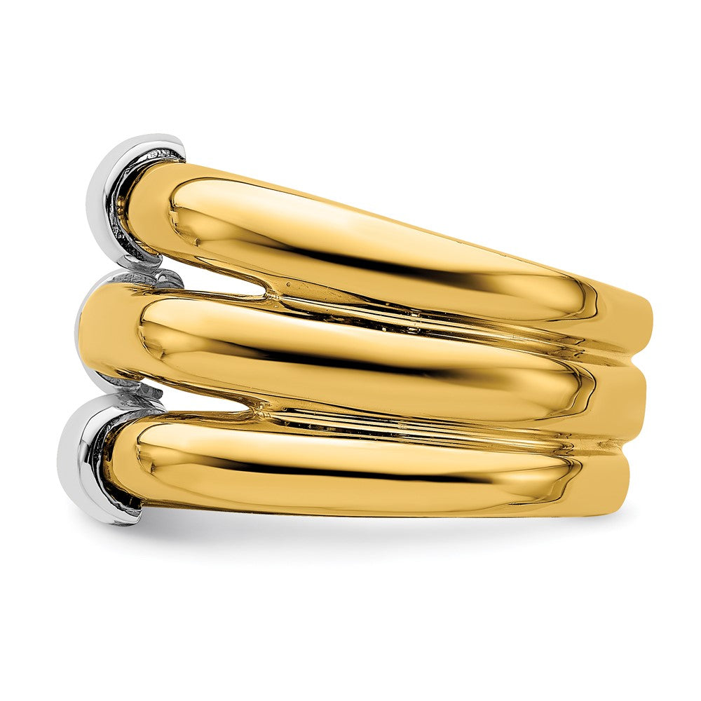 14k Two-Tone Gold Polished Dome Band