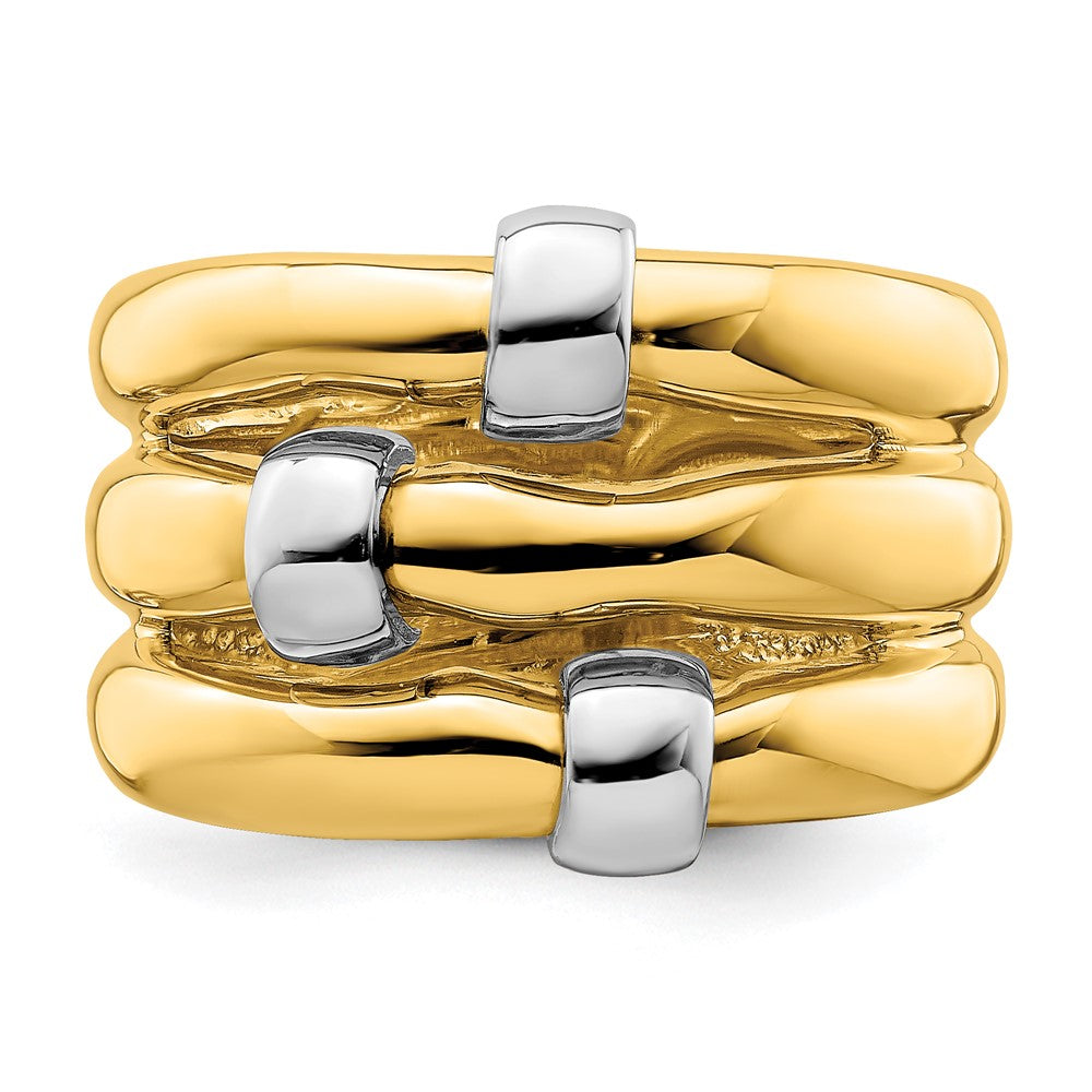 14k Two-Tone Gold Polished Dome Band