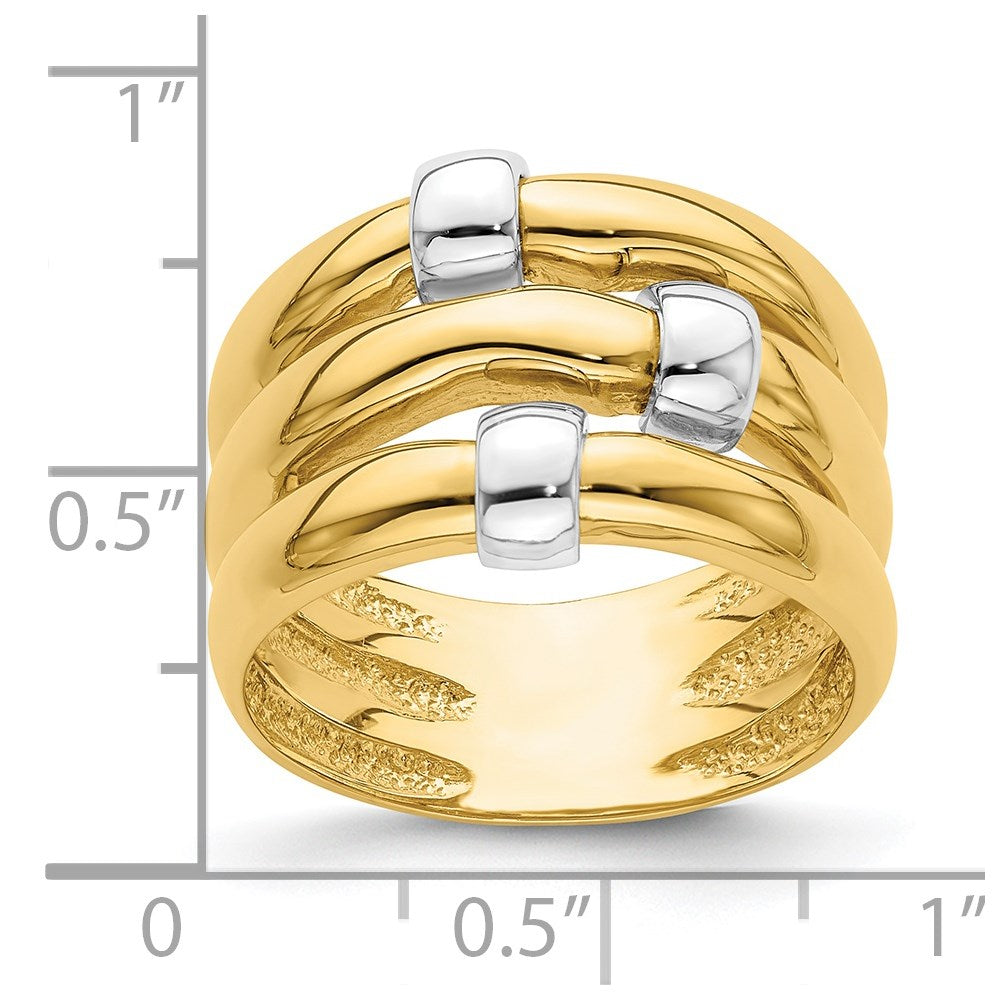 14k Two-Tone Gold Polished Dome Band