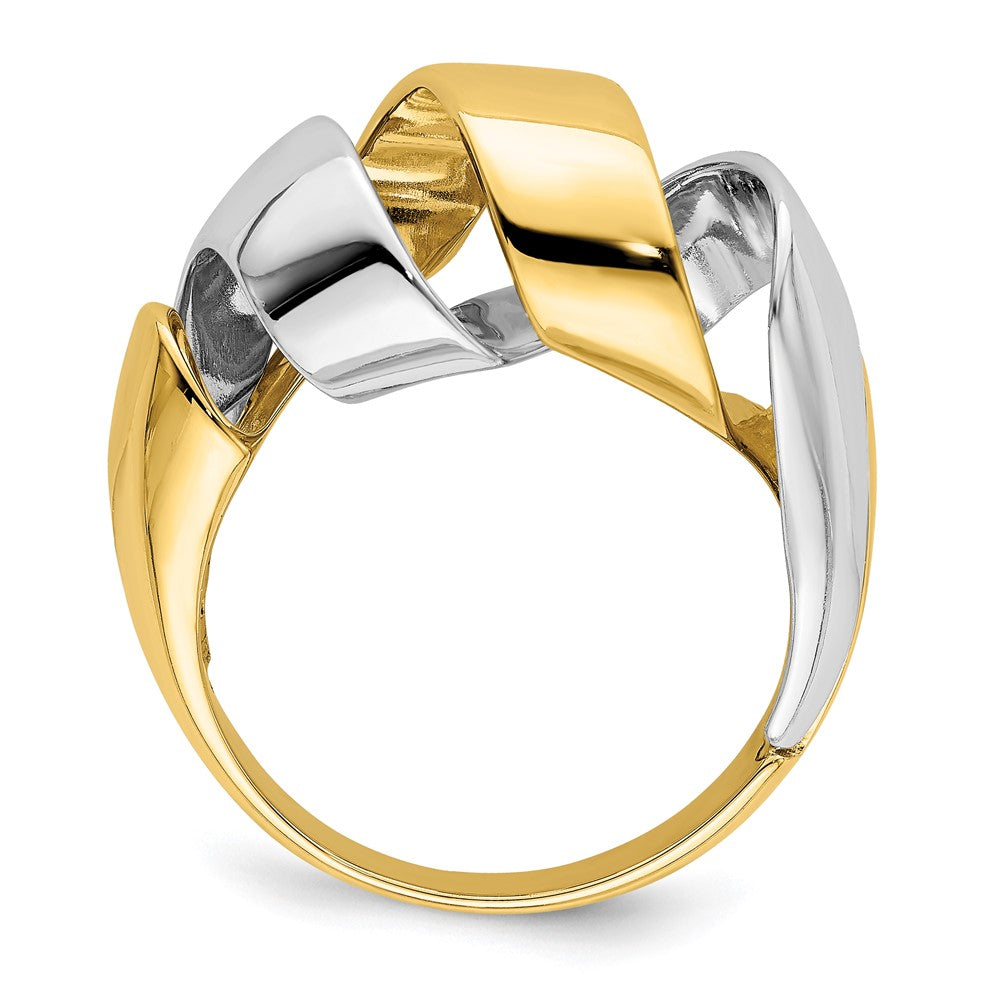 14k Two-Tone Gold Spiral Fashion Ring